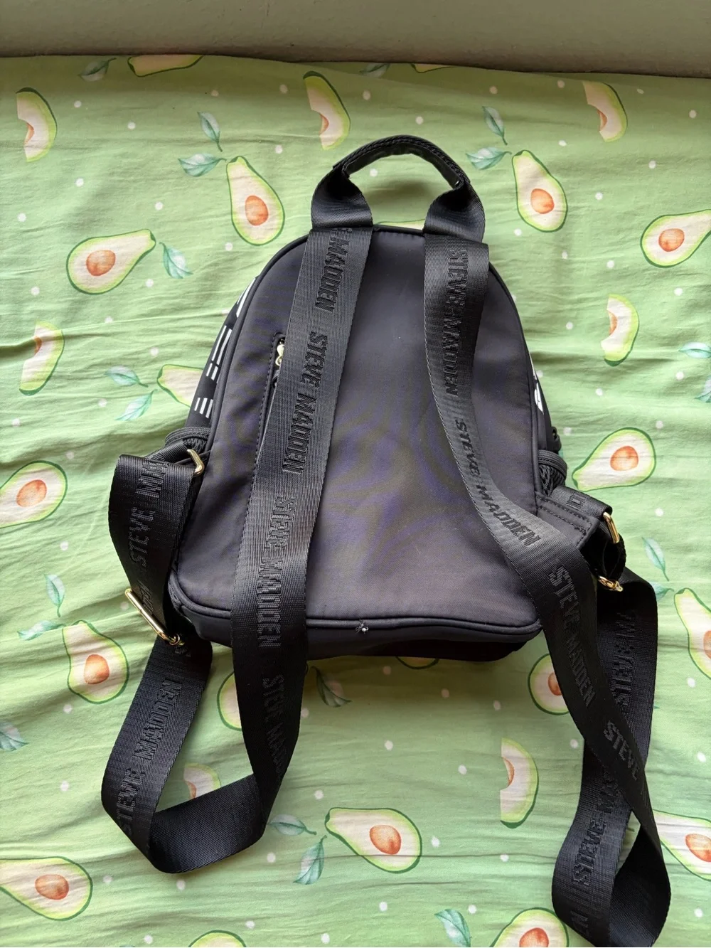 Steve Madden Black Mini Logo Backpack